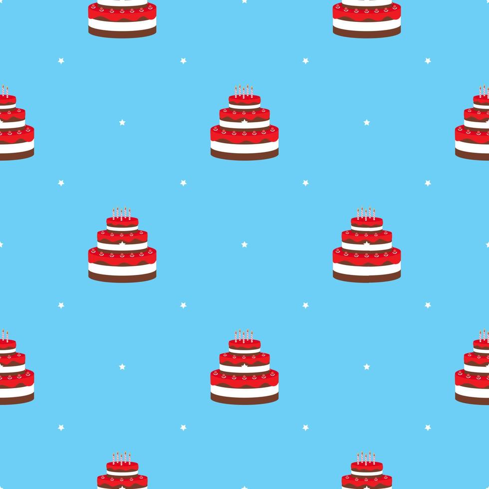 Birthday Cake Seamless Pattern Background Vector Illustration