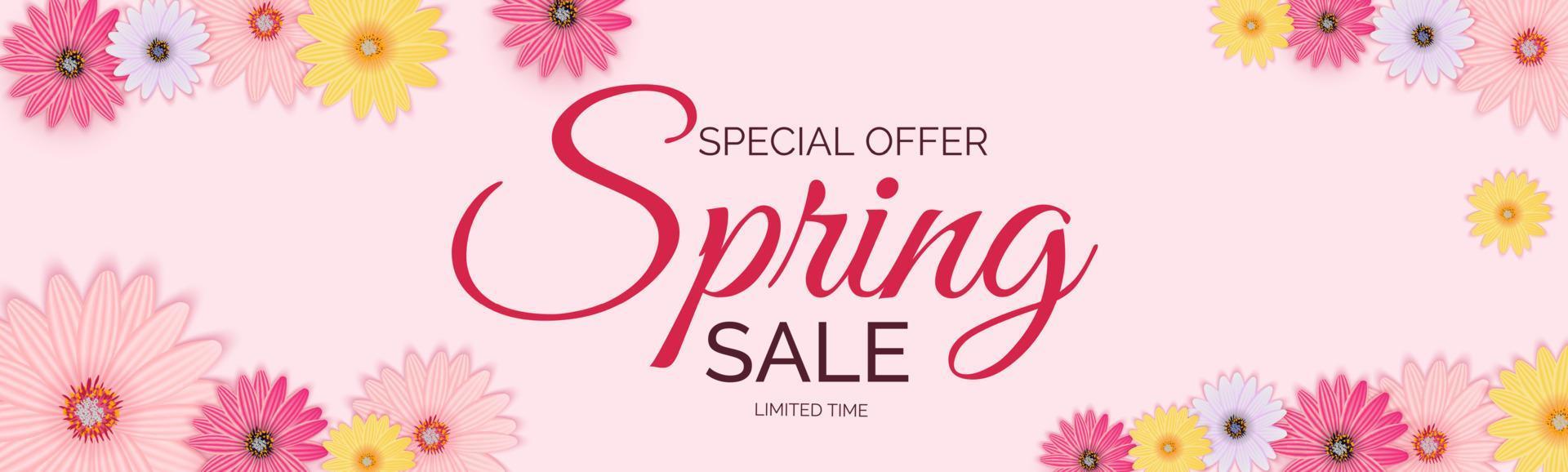 Promotion offer, card for spring sale season vector