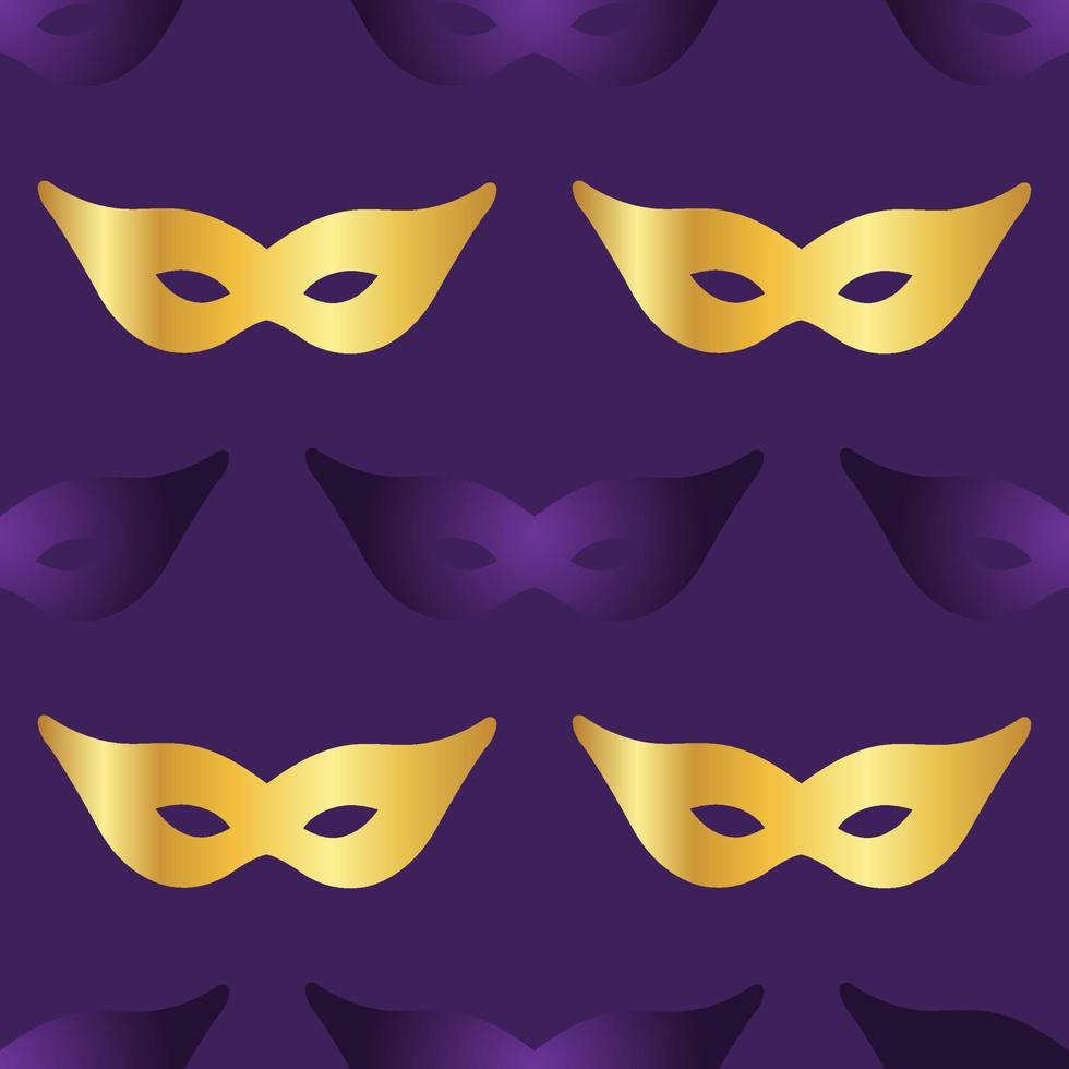 Carnaval Mask Seamless Pattern Backround. Vecor Illustration vector