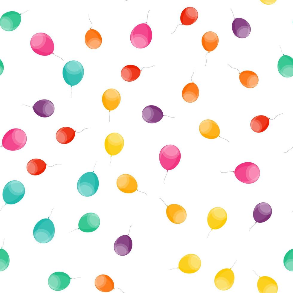 Seamless Pattern Holiday Background with Balloons. Vector Illustration