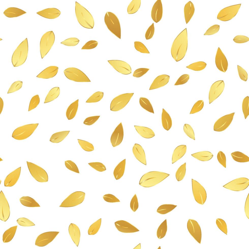 Golden Leaves Seamless Pattern Background Vector Illustration