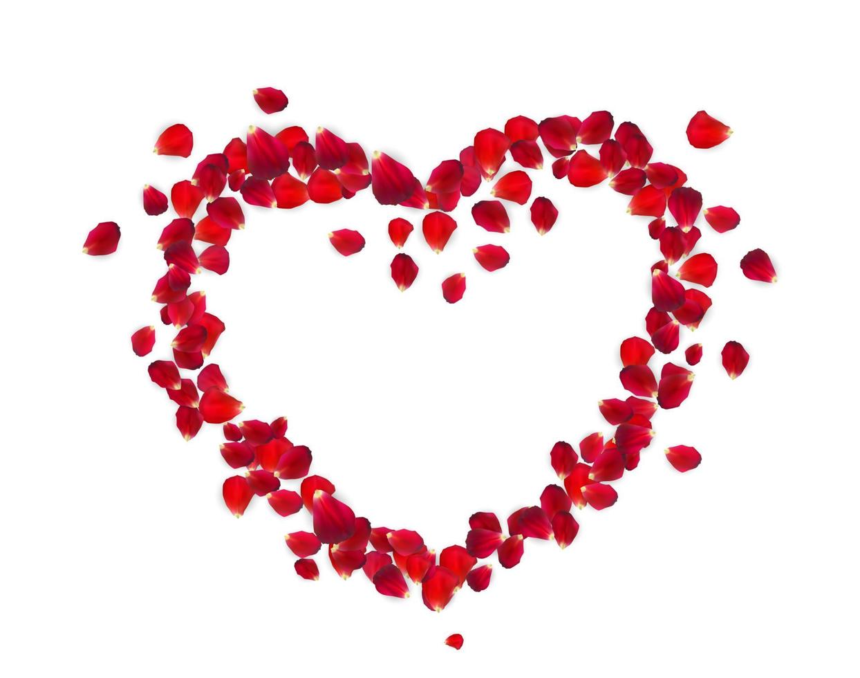 Heart Shape with Rose Petals isolated on whitetration. EPS10 vector
