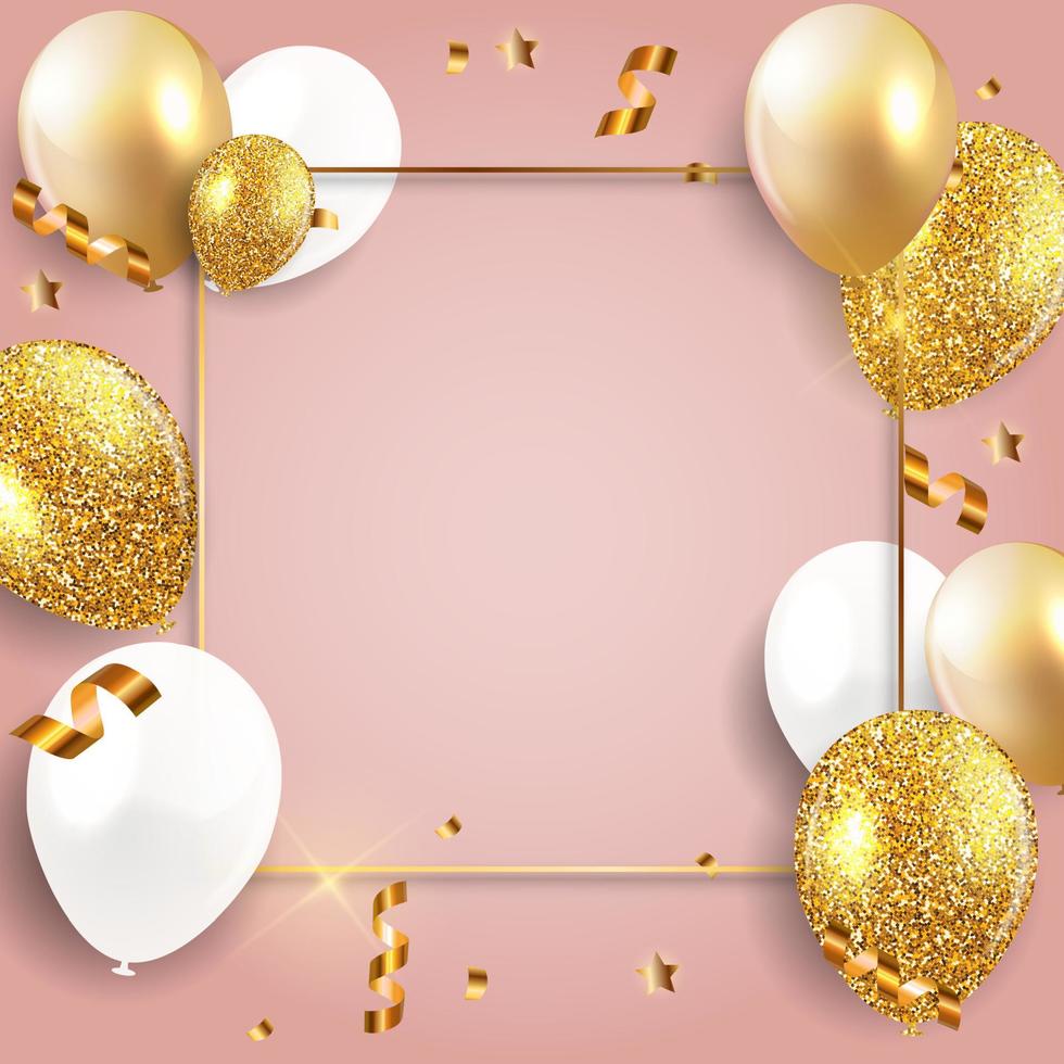 Holiday Background with Balloons. Vector Illustration