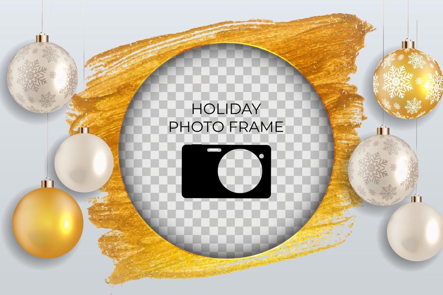 Holiday Photo Frame Template. Merry Christmas and Happy New Year vector