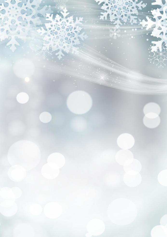 Winter decorative background template with snow, snowflakes vector