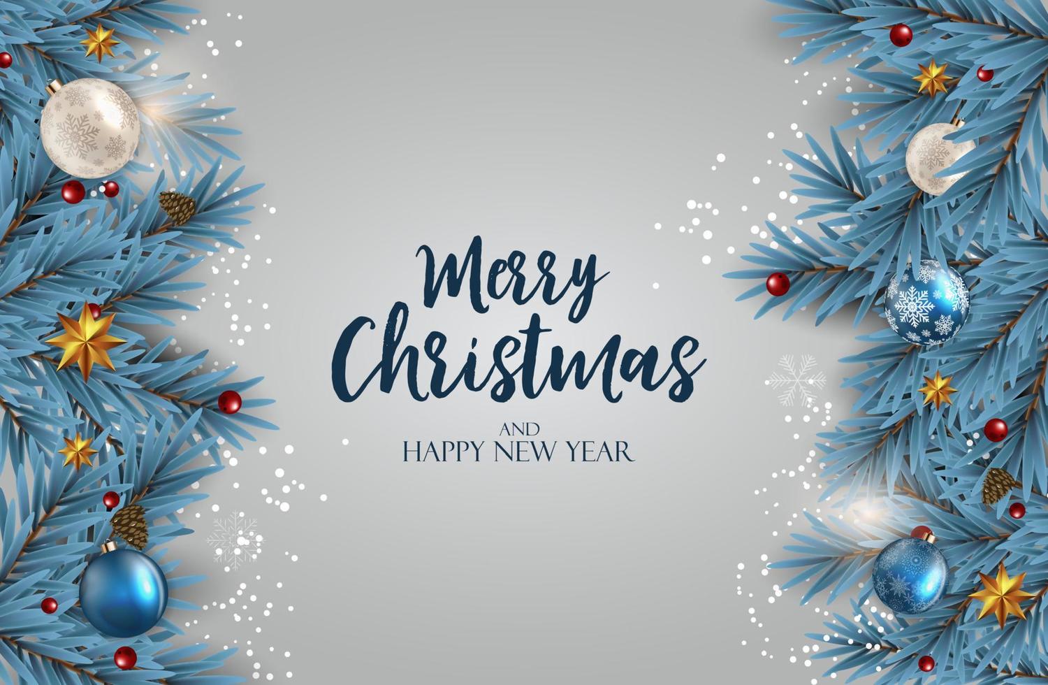 Holiday New Year and Merry Christmas Background. Vector Illustration