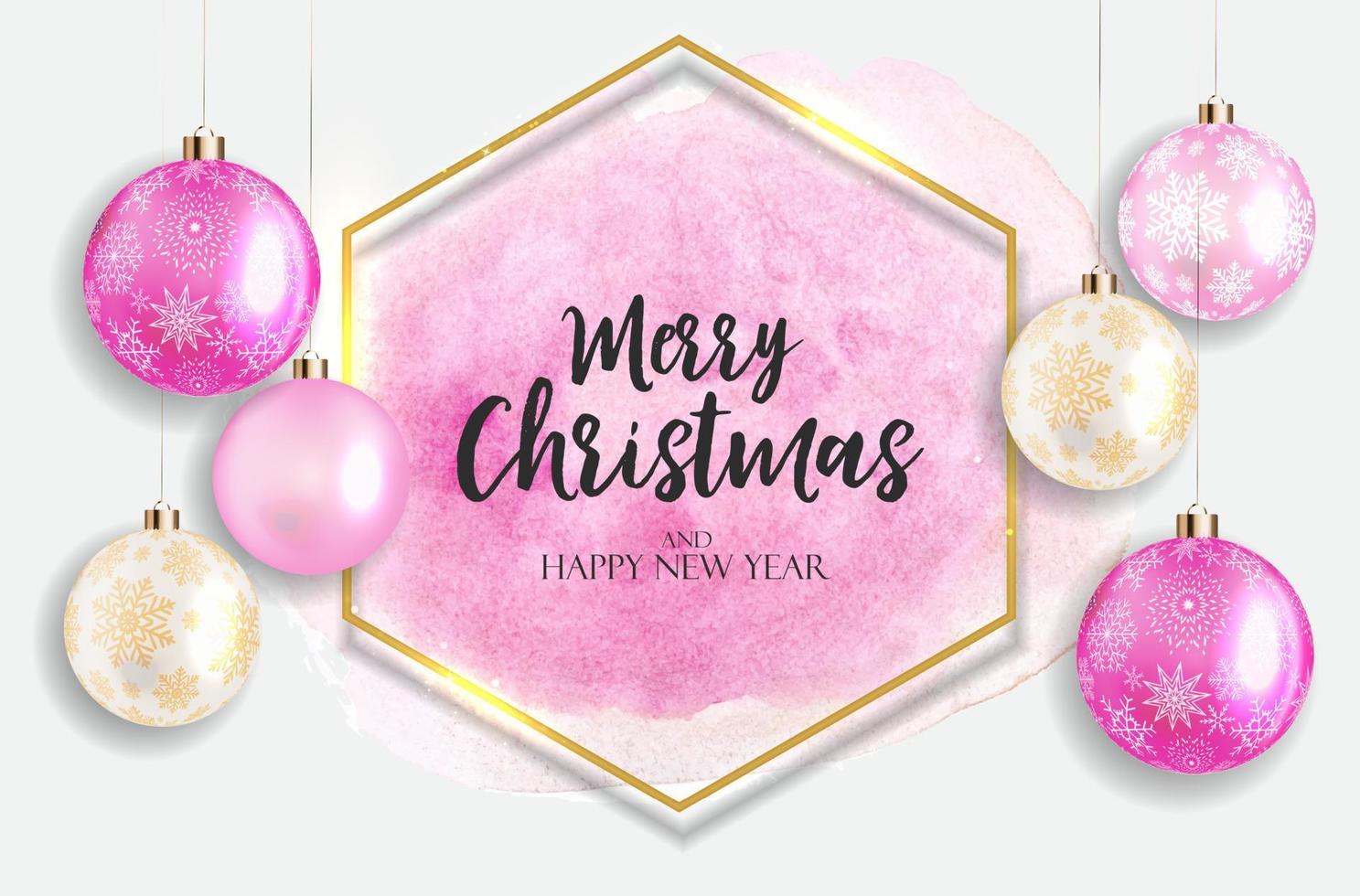 Holiday New Year and Merry Christmas Background. Vector Illustration