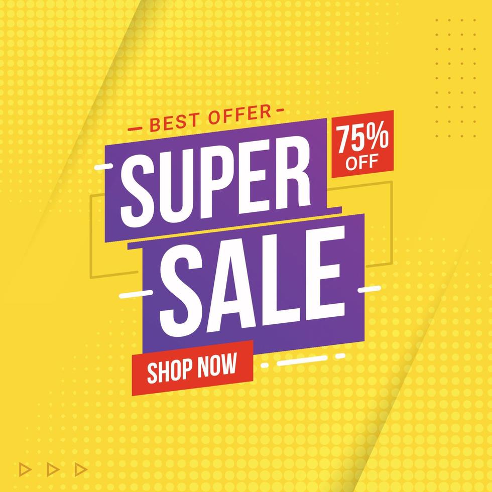 Super sale banner discount promotion design vector