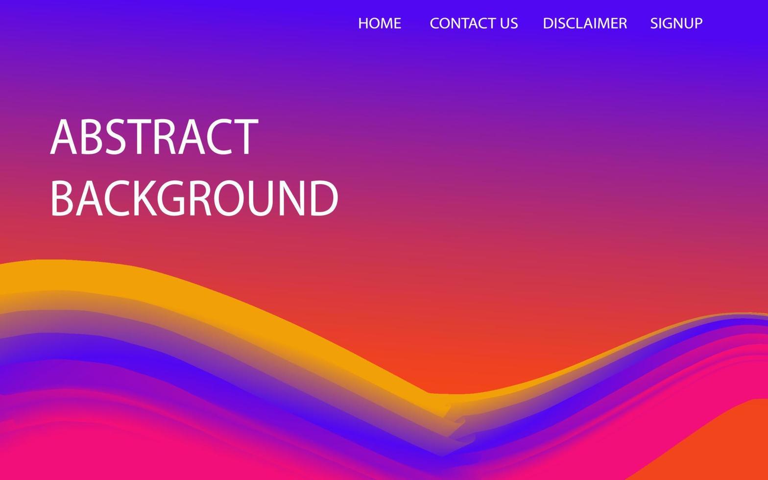 Modern Landing page Template - Fluid Abstract Design gradient background - stock vector