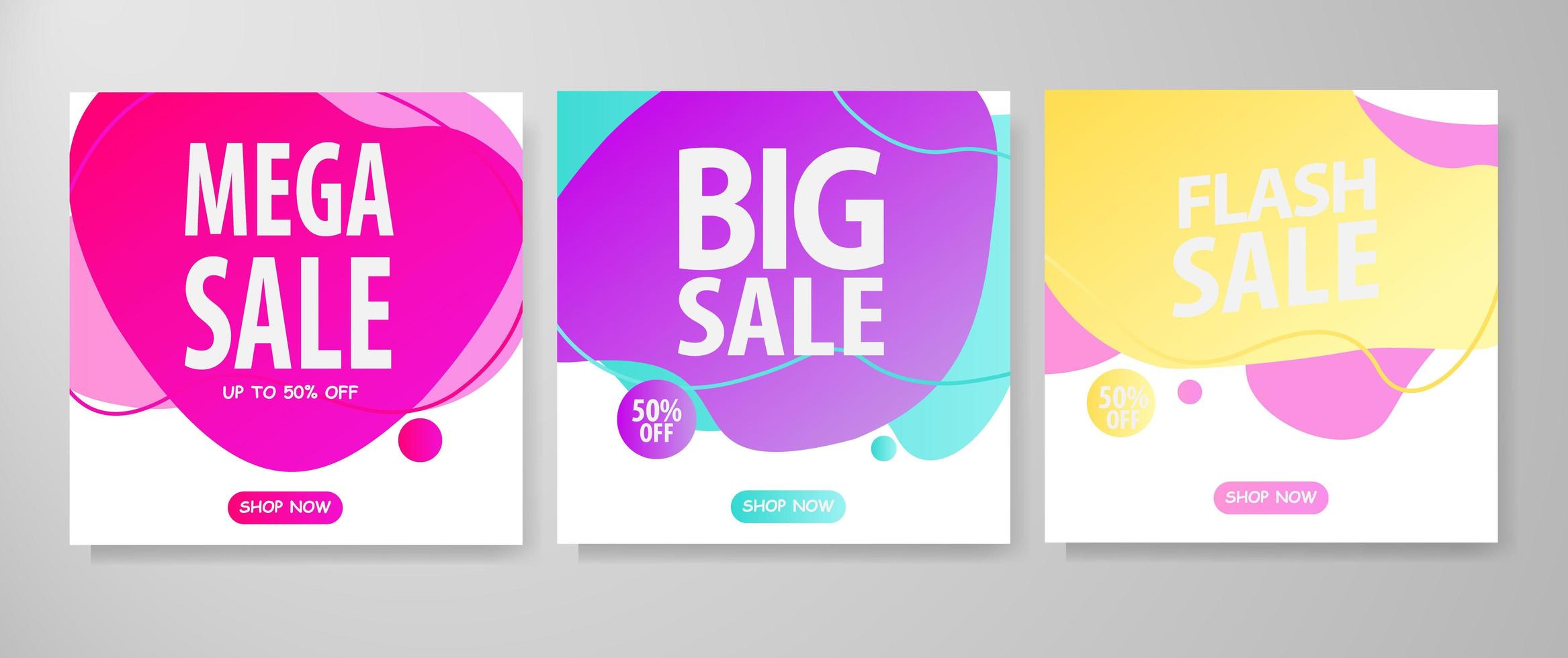 Set of abstract modern graphic elements. Dynamical colored forms and line. Gradient abstract banners with flowing liquid shapes vector