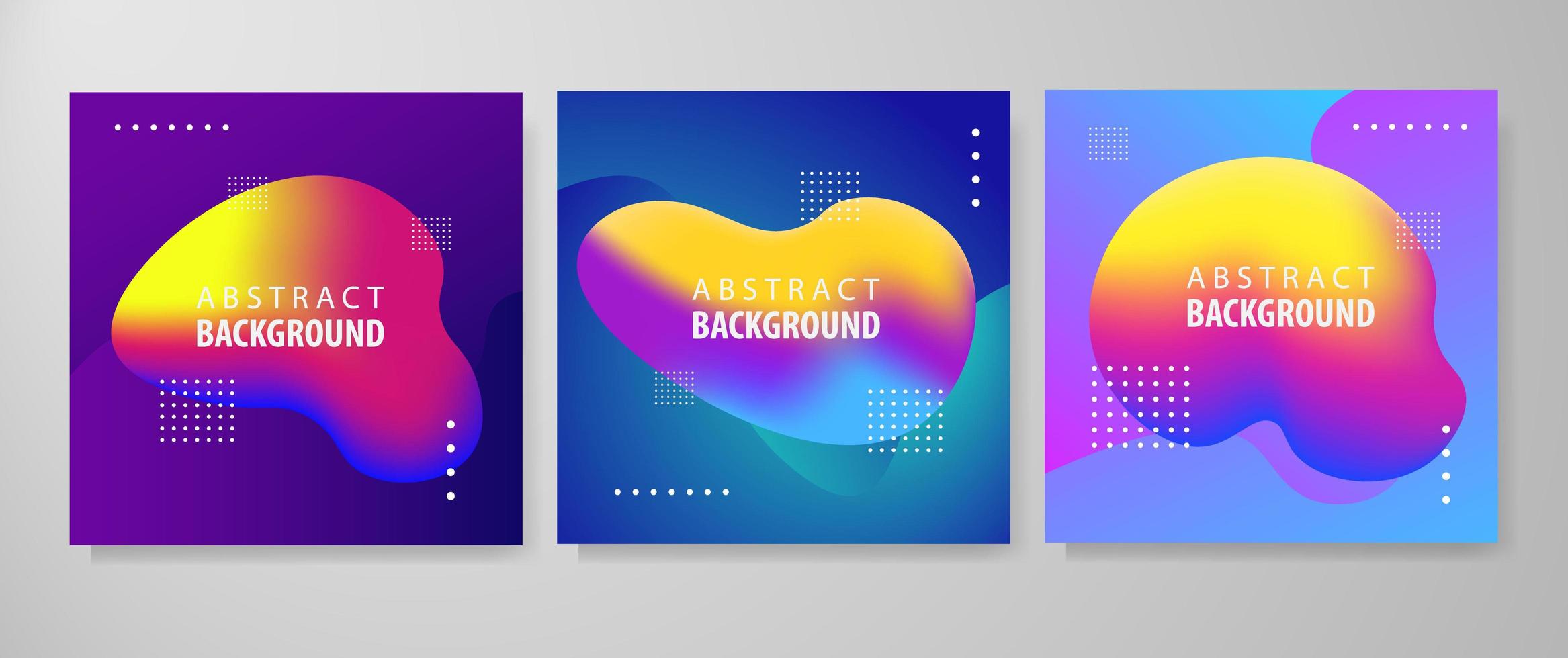 Set of abstract modern graphic elements. Dynamical colored forms and line. Gradient abstract banners with flowing liquid shapes vector