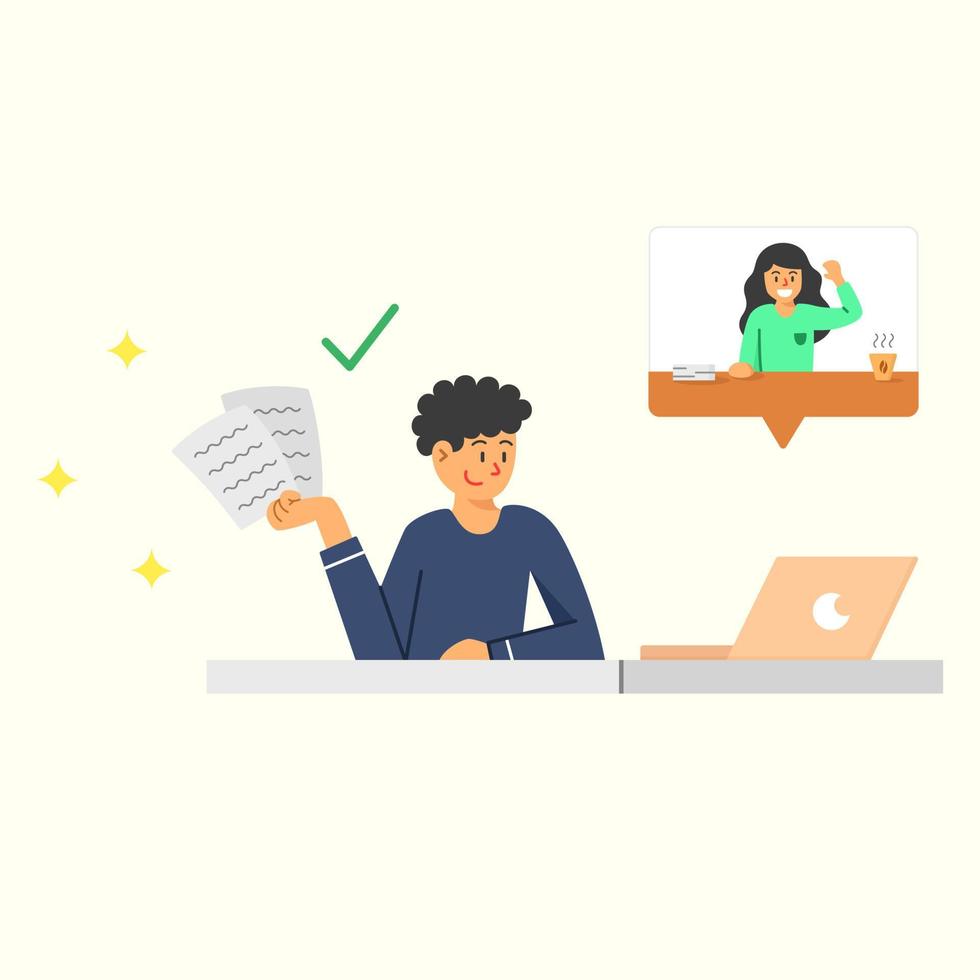 Remote Work Vector Illustration