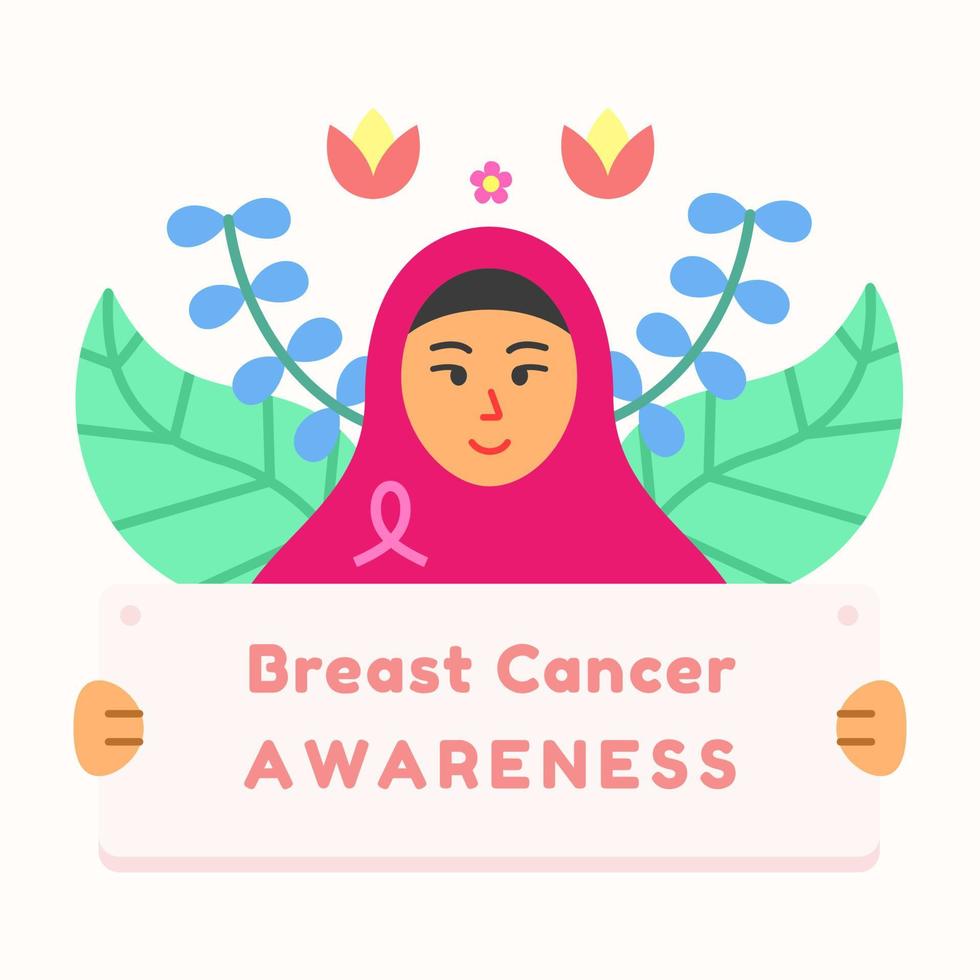 Ilustración de vector de banner de conciencia de cáncer de mama