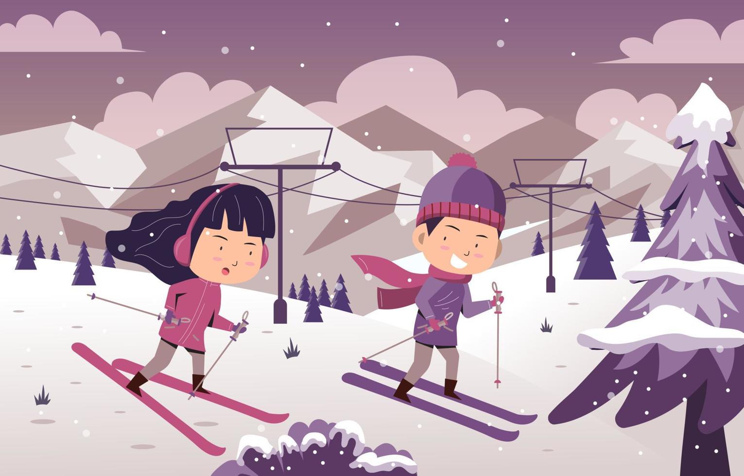 Kids Winter Sport Activity Concept vector
