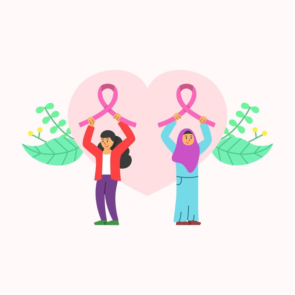 Ilustración de vector de conciencia de cáncer de mama