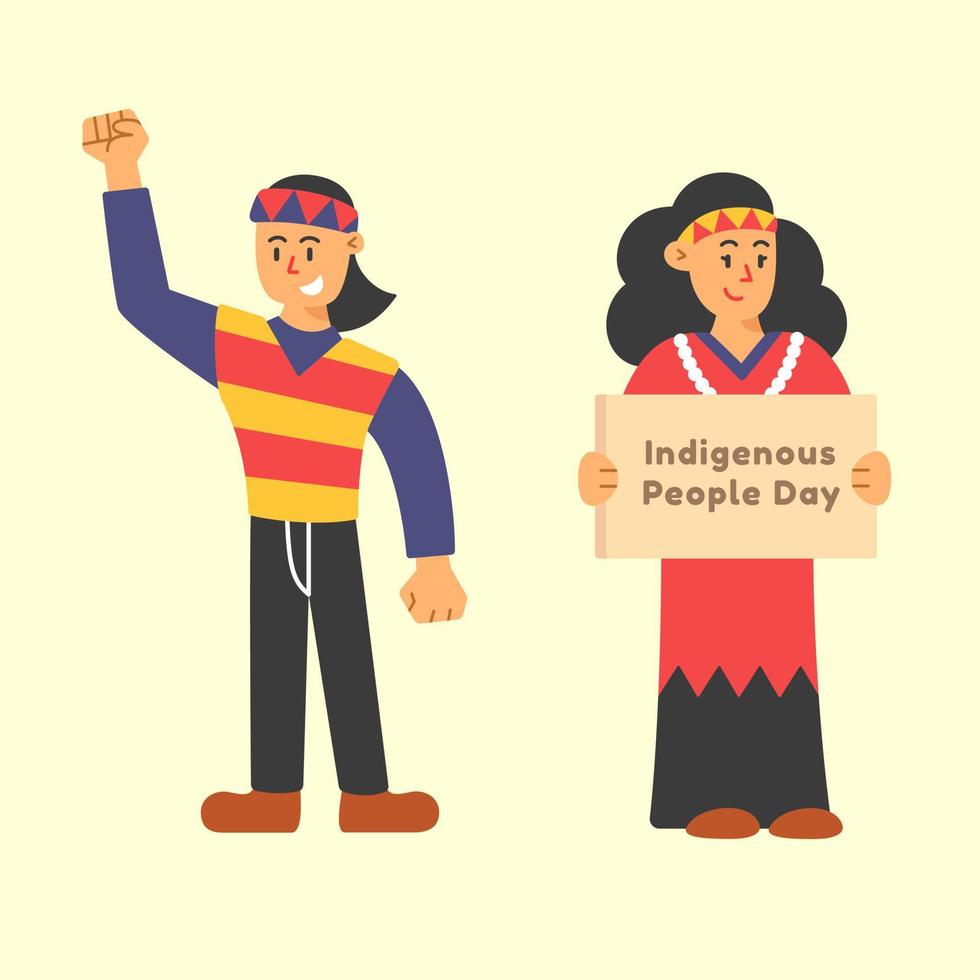 Ilustración de vector de día de los pueblos indígenas