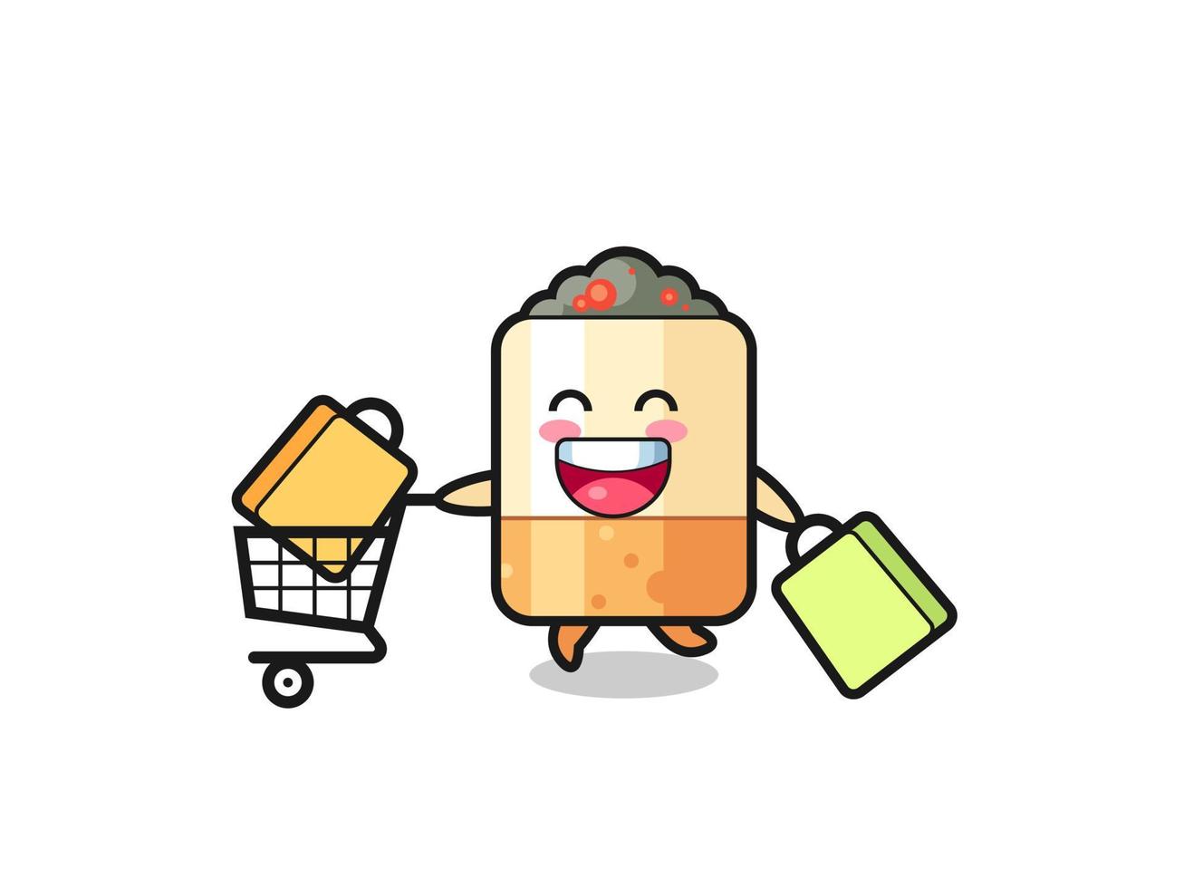 black Friday illustration with cute cigarette mascot vector