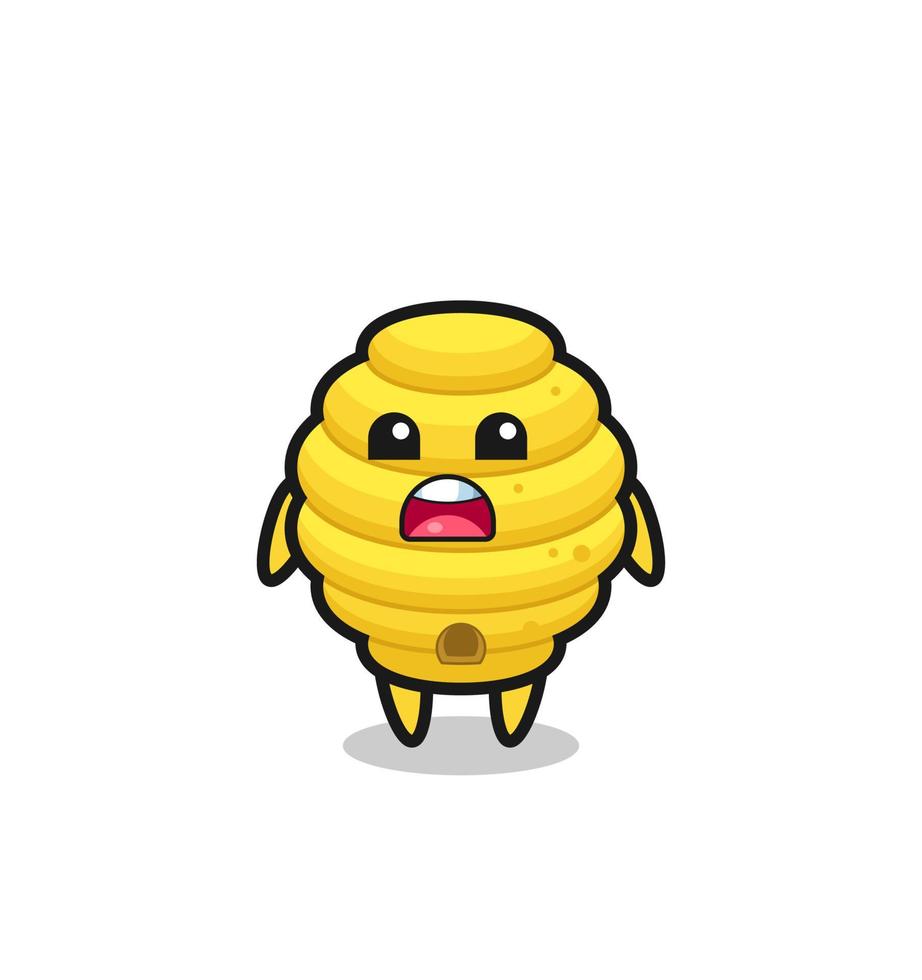 bee hive illustration with apologizing expression, saying I am sorry vector