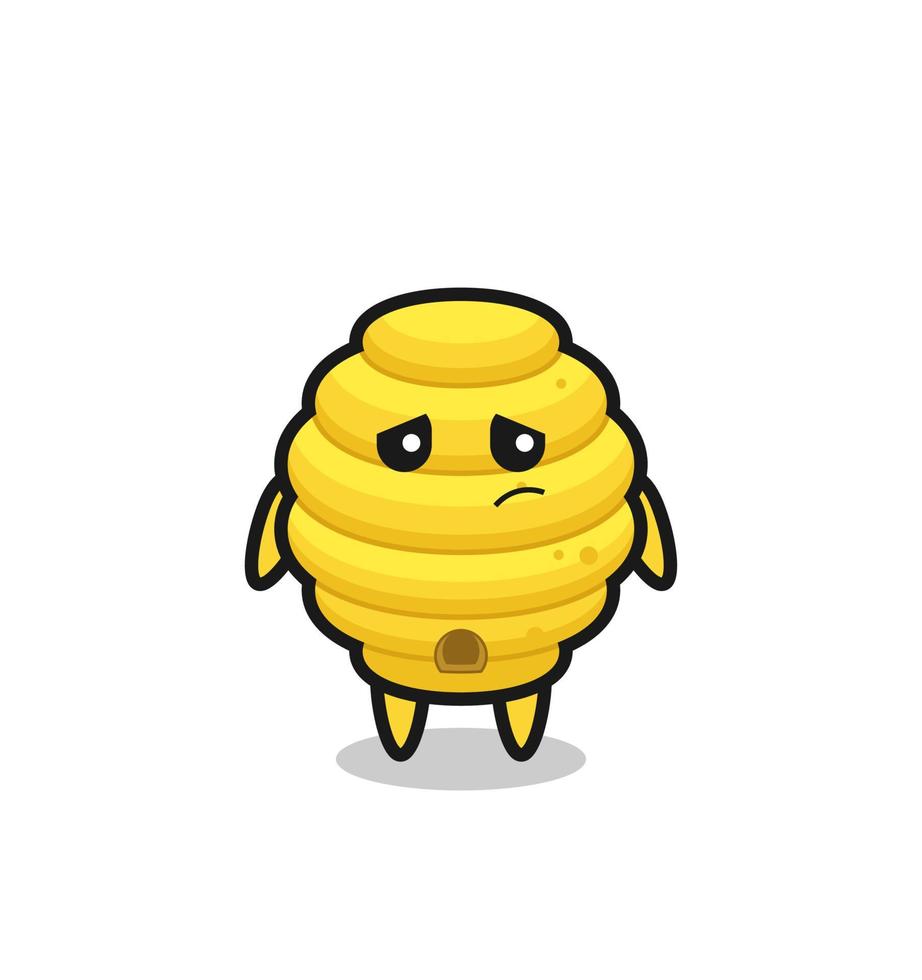 the lazy gesture of bee hive cartoon character vector