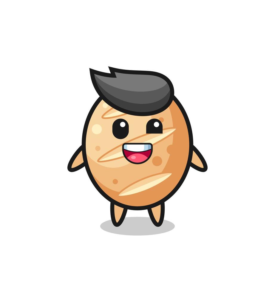 illustration of an french bread character with awkward poses vector