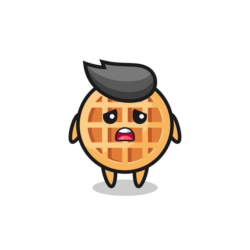 disappointed expression of the circle waffle cartoon vector