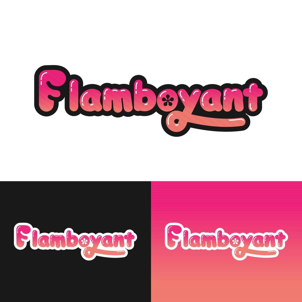 Flamboyant Flower Wordmark in Balloon Style Logo Design Template vector