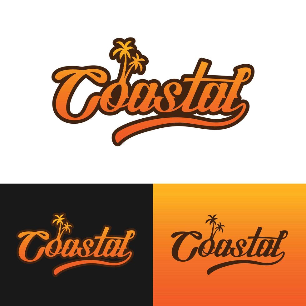 Coastal Wordmark Typography Logo Design Template vector