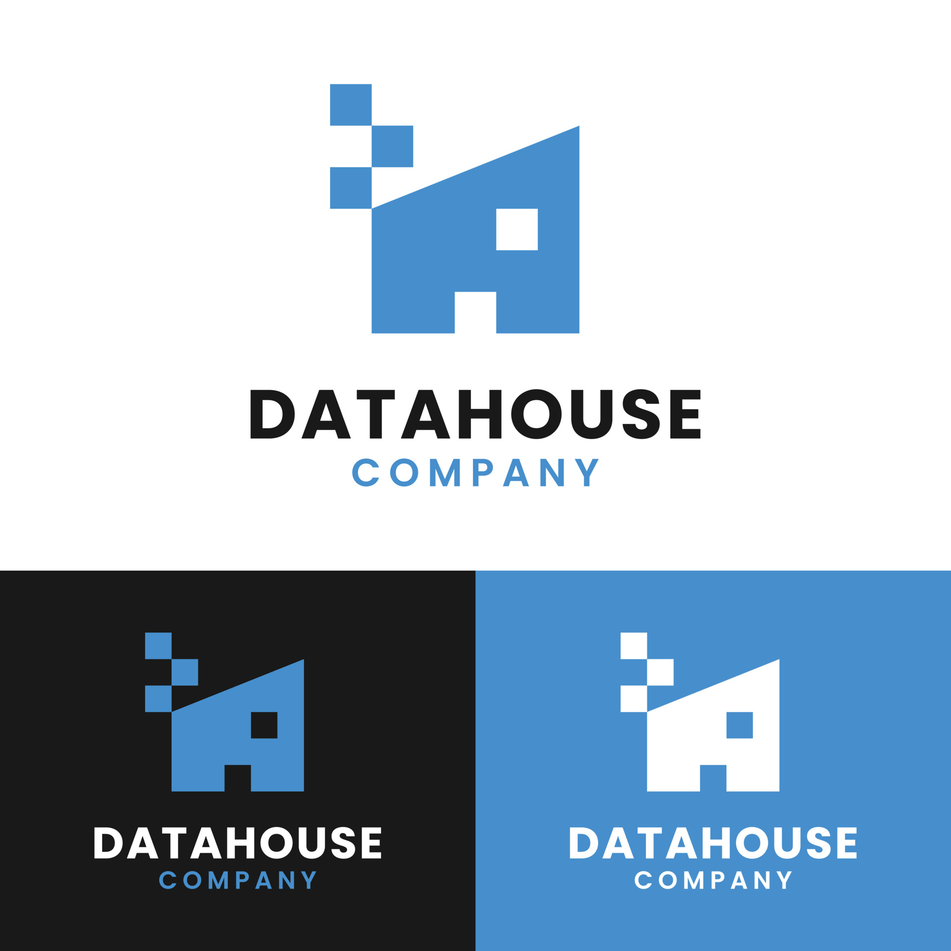 Data House Digital for Digital Technology Tech Logo Design Template