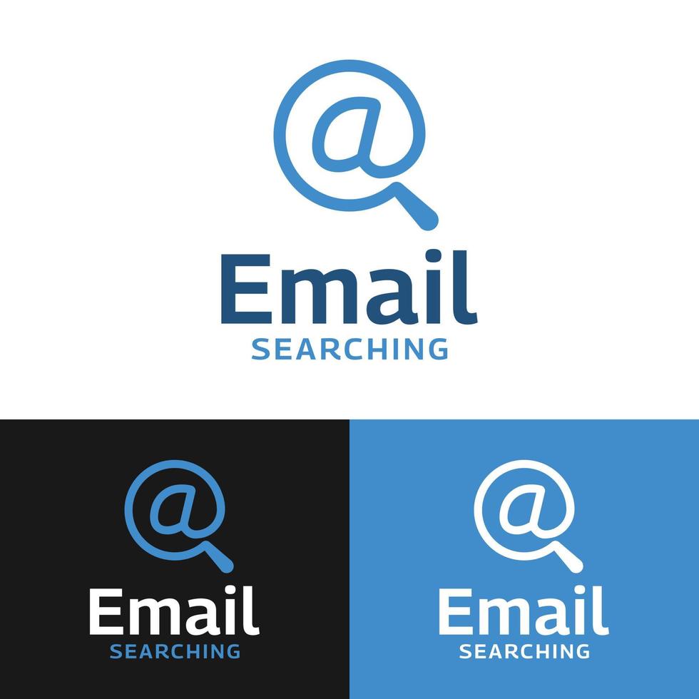 Simple Line Email Searching Logo Design Template vector