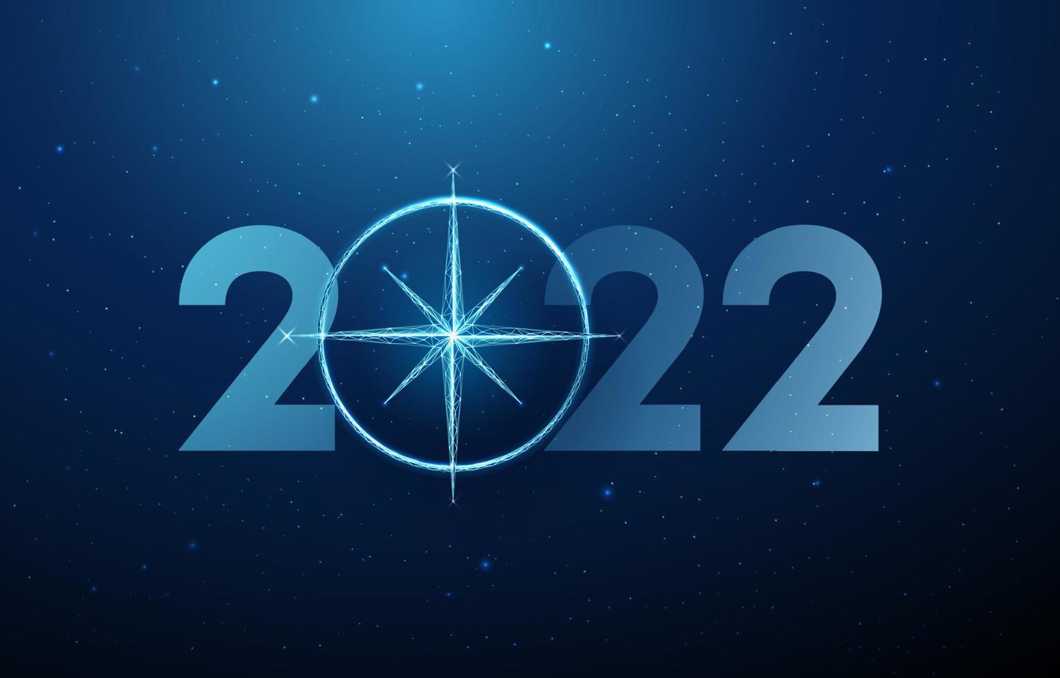 Resumen feliz año nuevo 2022 tarjeta de felicitación con brújula vector