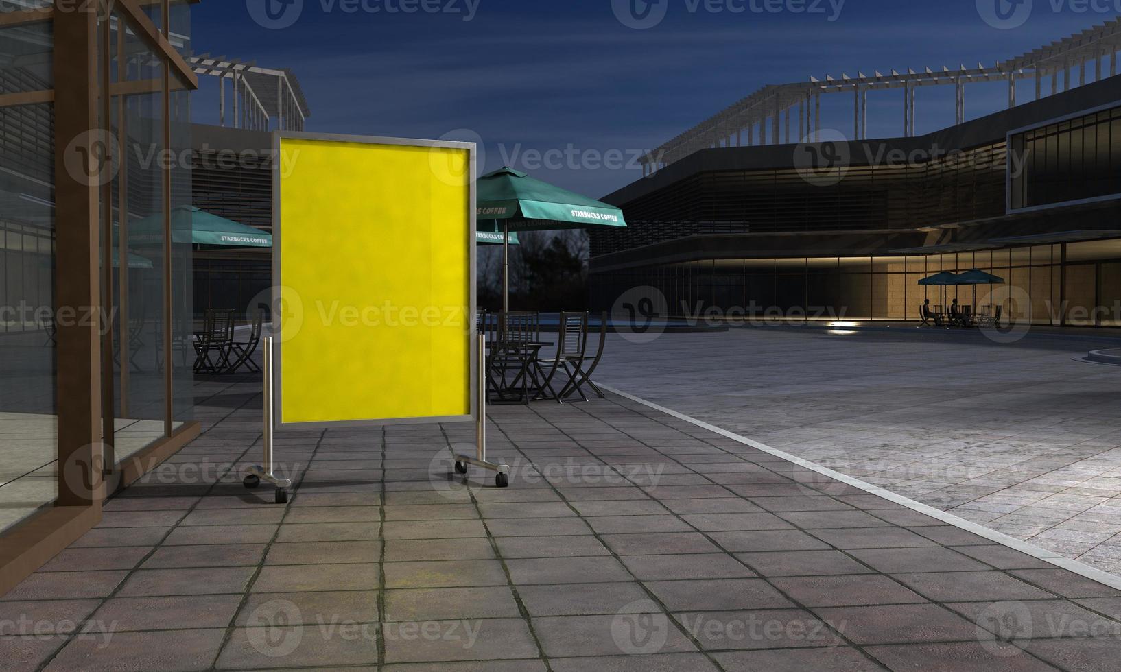 Empty Outdoor Advertising board A Stand Mockup Design photo