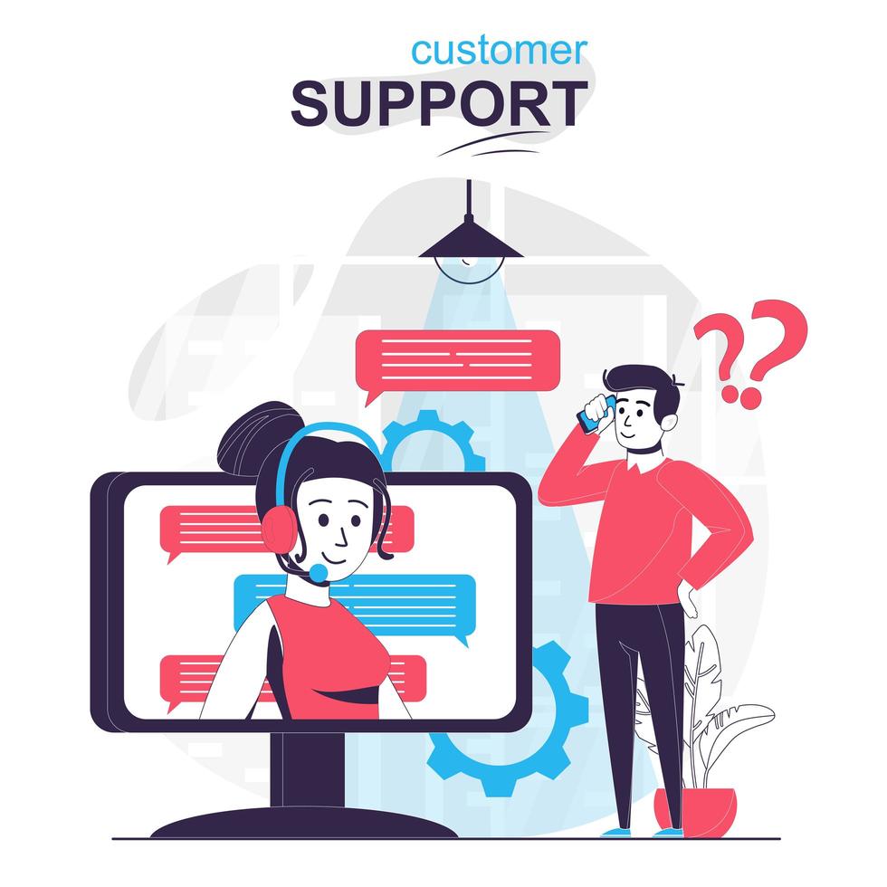 Customer support isolated cartoon concept. vector