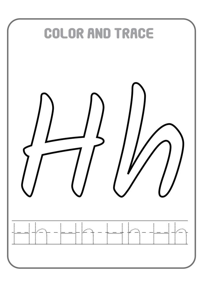 Alphabet Printable Preschool Letters Coloring and Tracing Activity Early Learning vector