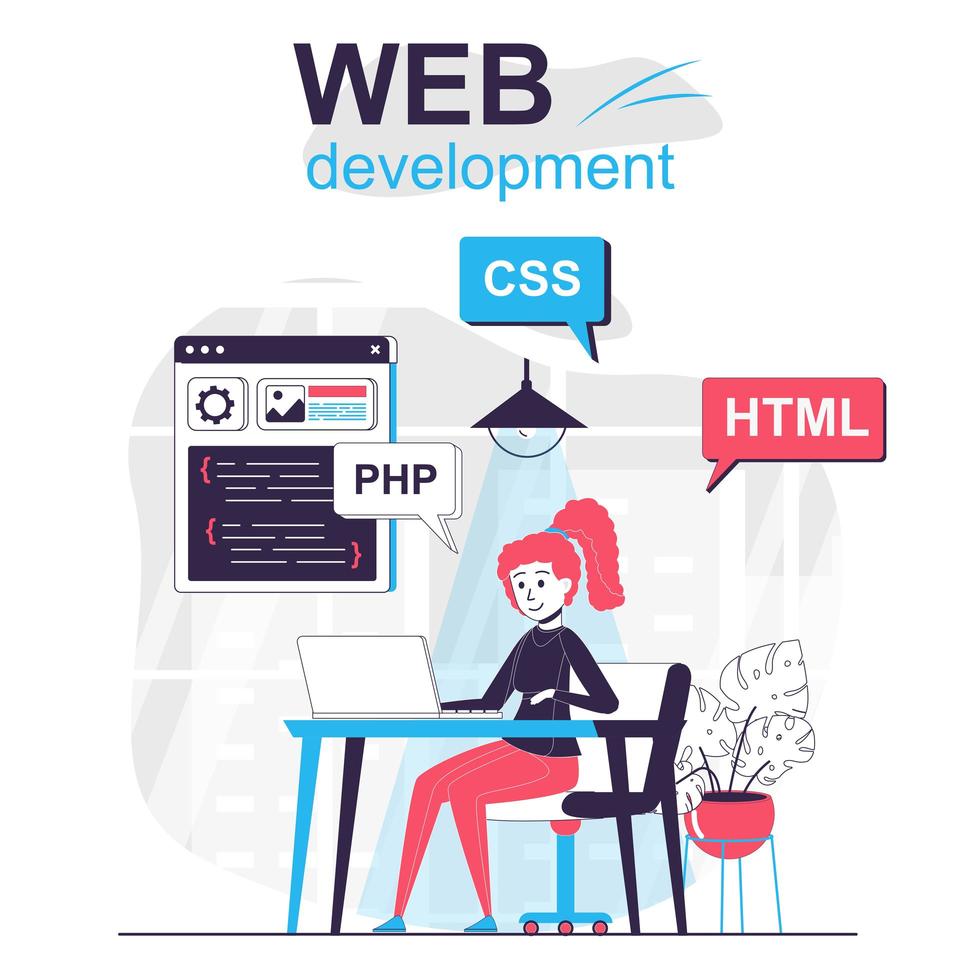 Web development isolated cartoon concept. vector
