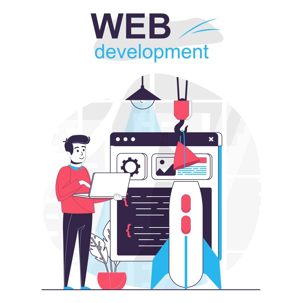 Web development isolated cartoon concept. vector