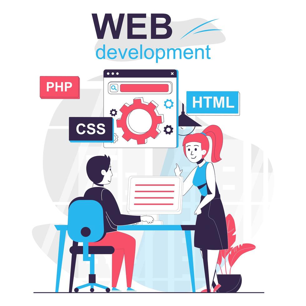 Web development isolated cartoon concept. vector