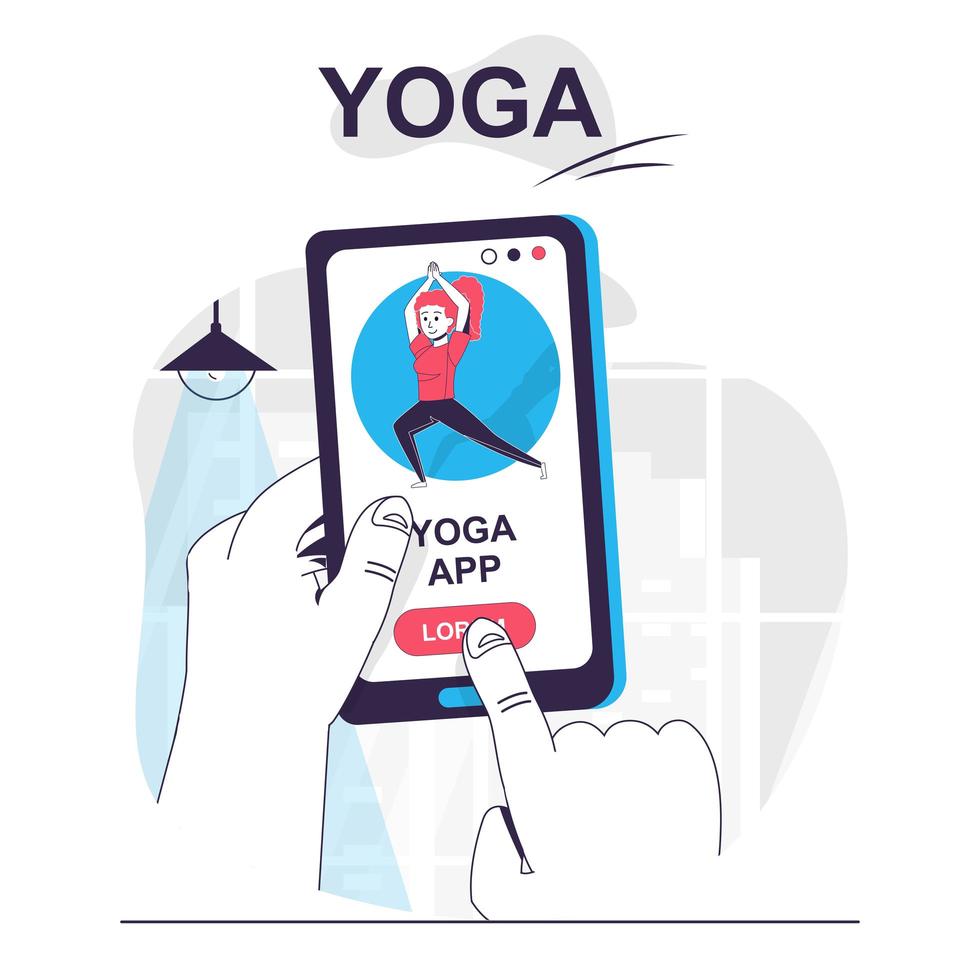 Yoga training isolated cartoon concept. vector