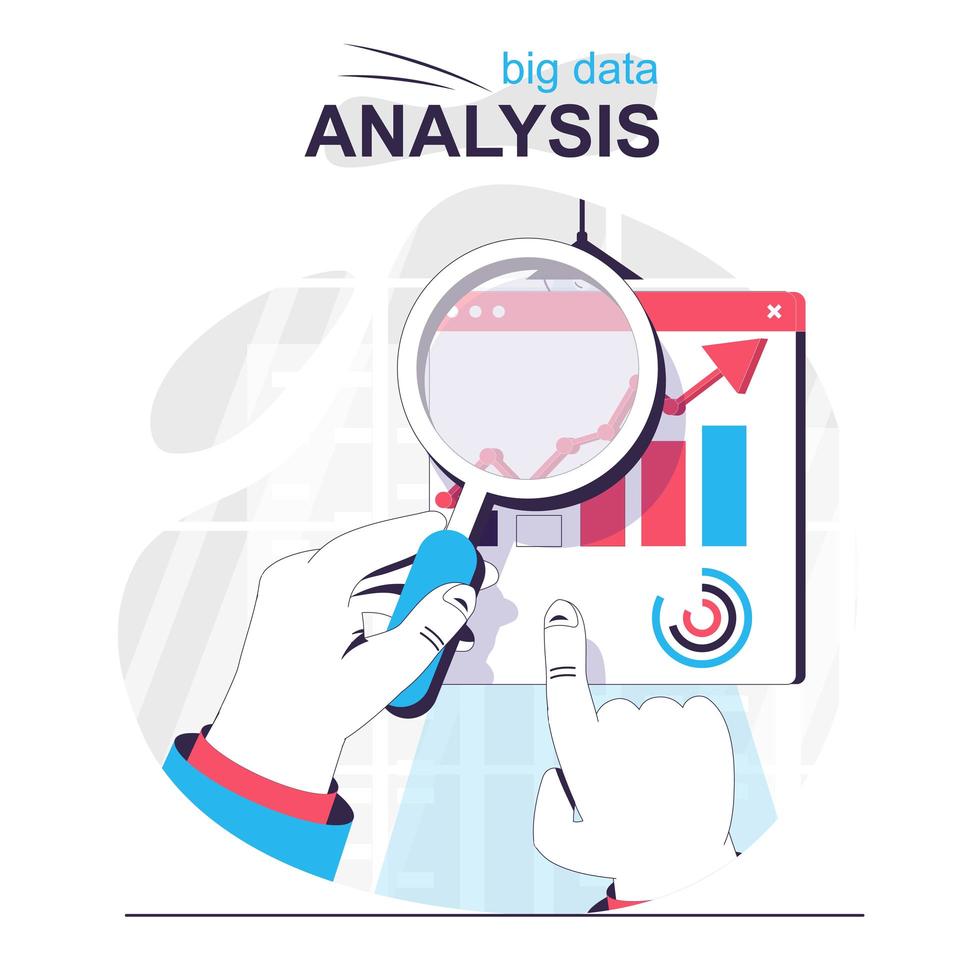 Big data analysis isolated cartoon concept 3504899 Vector Art at Vecteezy
