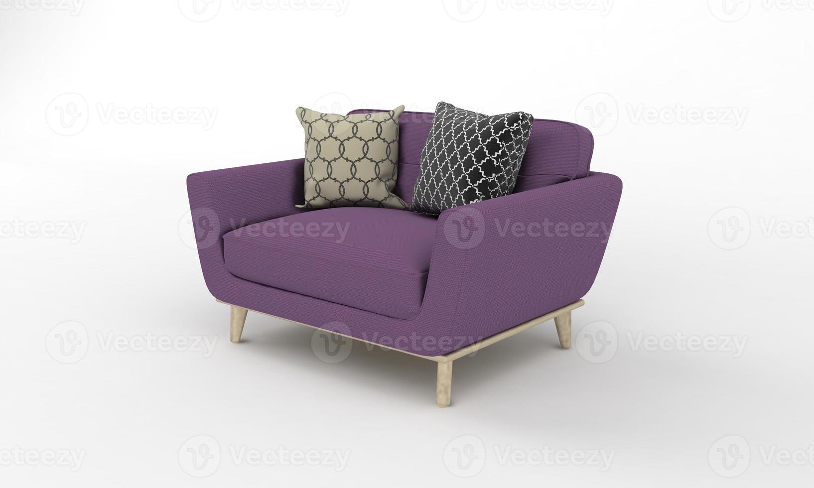 Single Sofa Chair side View furniture 3D Rendering photo