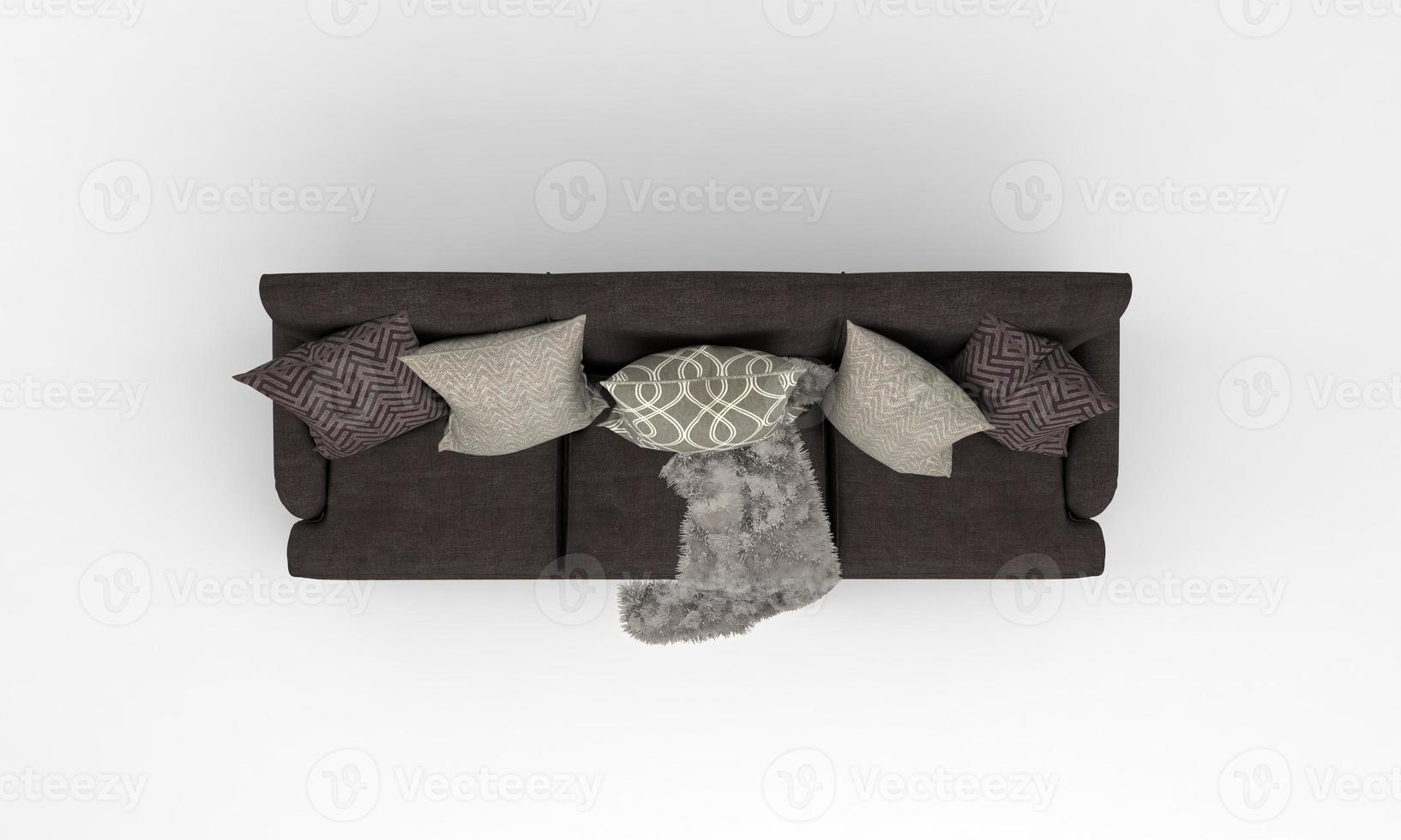 Sofa Top View furniture 3D Rendering photo