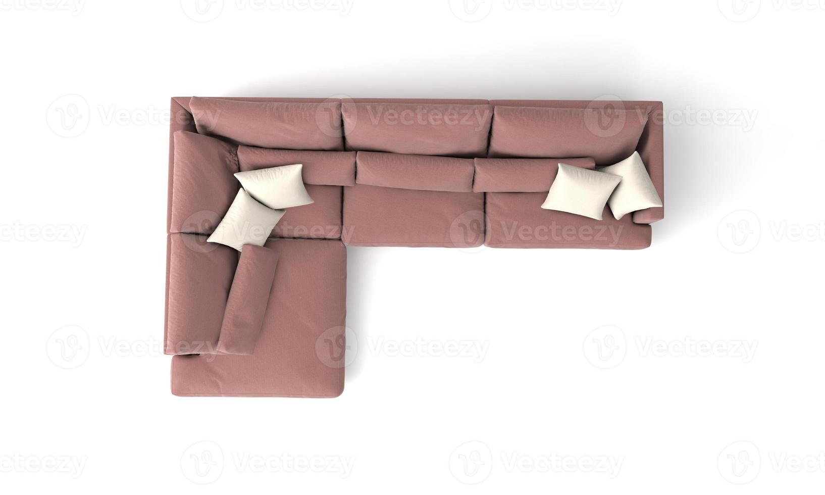 Sofa Top View furniture 3D Rendering photo