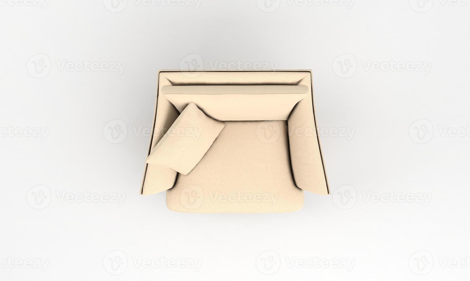 Single Sofa Chair Top View furniture 3D Rendering photo