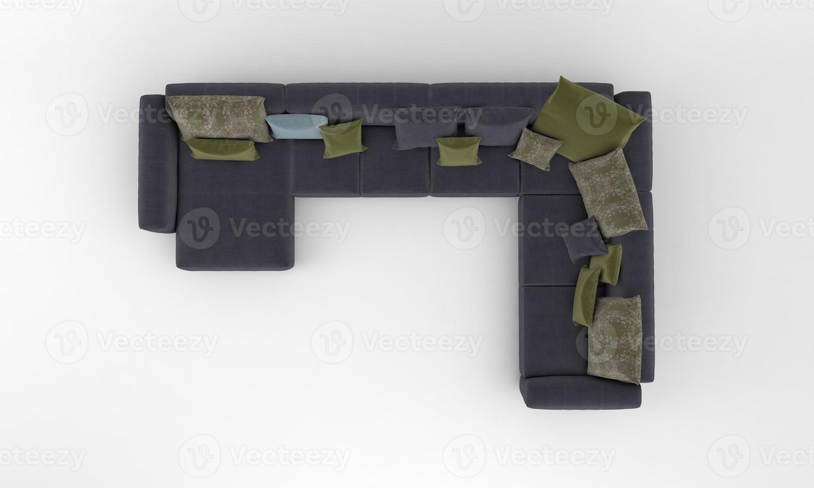 Sofa Top View furniture 3D Rendering photo