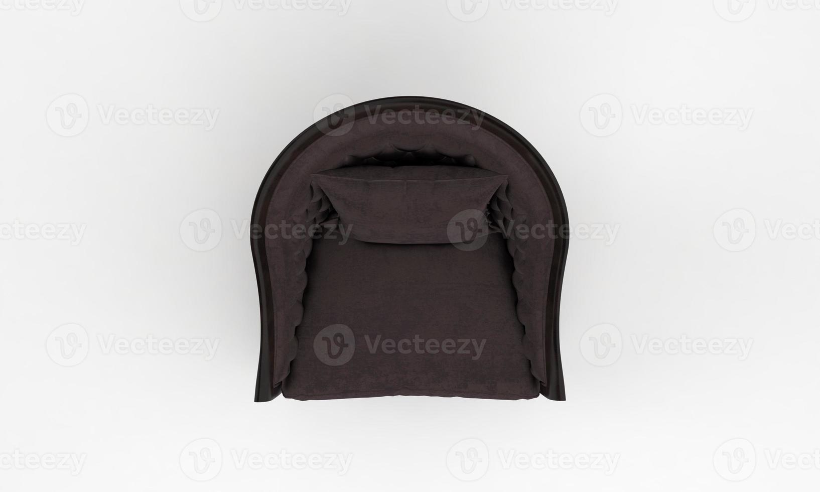 Single Sofa Chair Top View furniture 3D Rendering photo