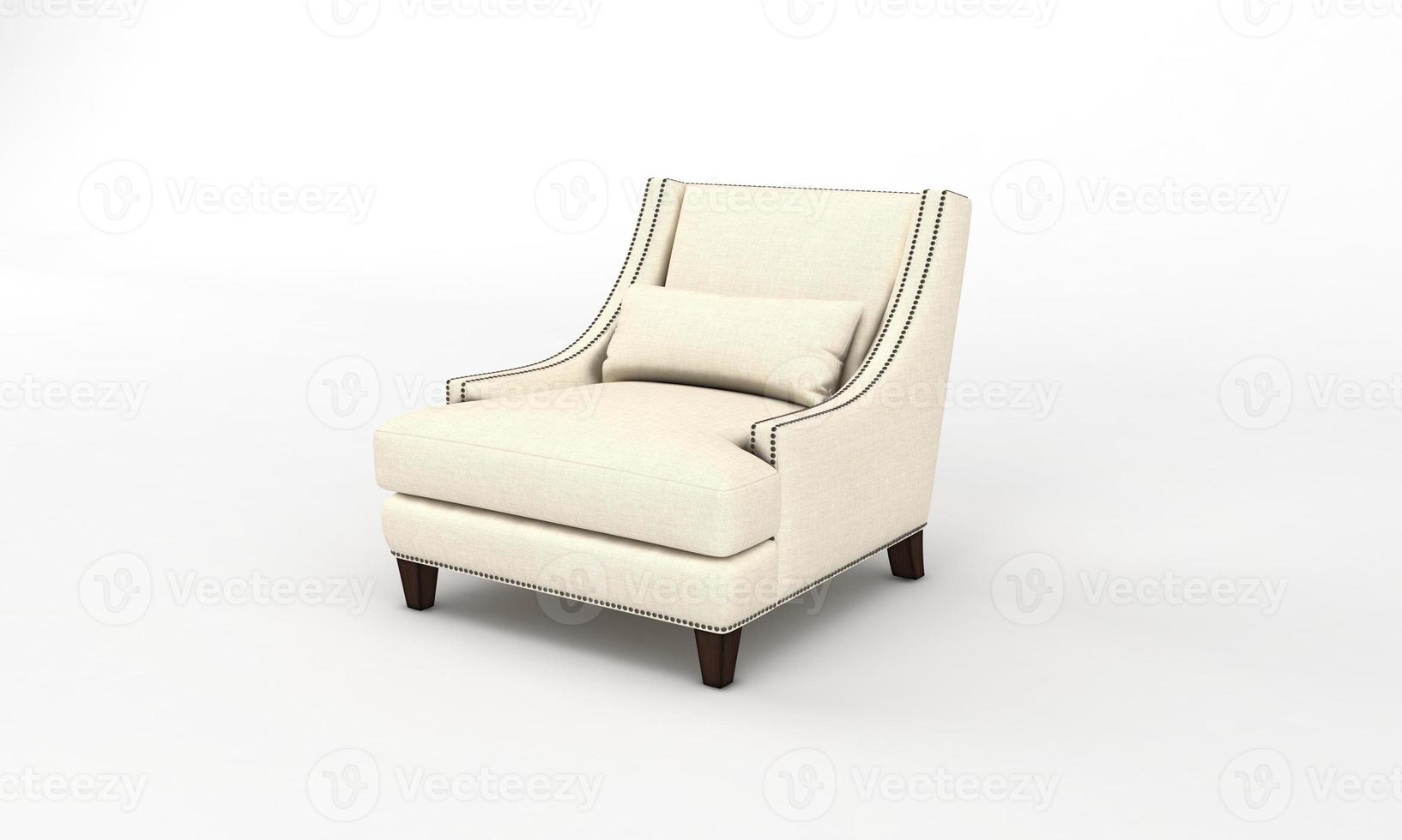 Single Sofa Chair side View furniture 3D Rendering photo