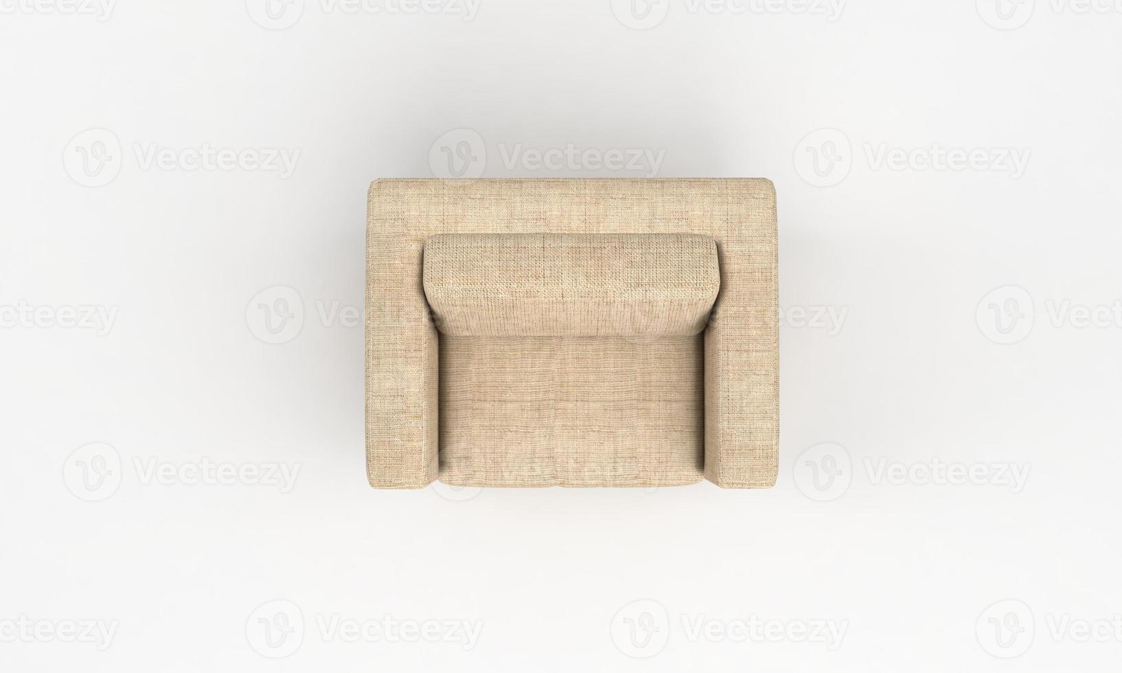 Single Sofa Chair Top View furniture 3D Rendering photo