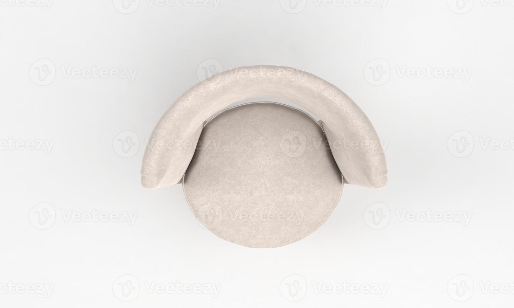 Single Sofa Chair Top View furniture 3D Rendering photo