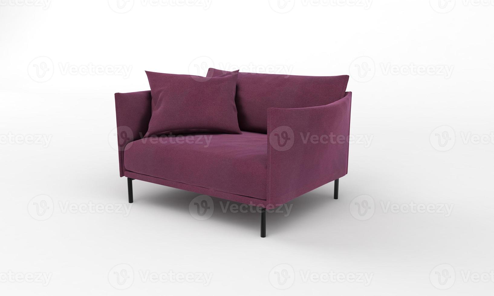 Single Sofa Chair side View furniture 3D Rendering photo