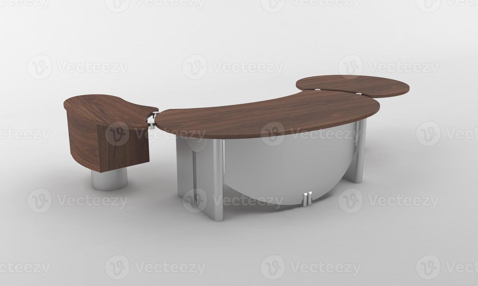 Office Table Disk Furniture 3D Rendering photo