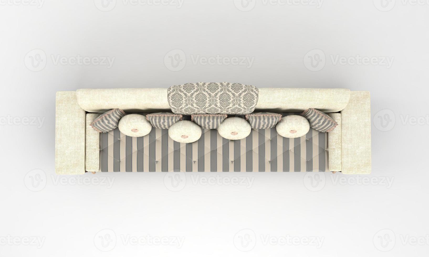 Sofa Top View furniture 3D Rendering photo